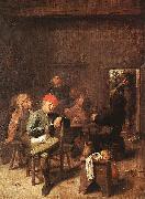 Adriaen Brouwer Peasants Smoking and Drinking oil painting on canvas